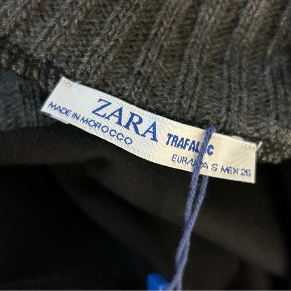 ❤️ NWT Zara Trafaluc Mini Shift Dress Women’s Black Pockets Buttons Mock Neck S - Picture 6 of 12